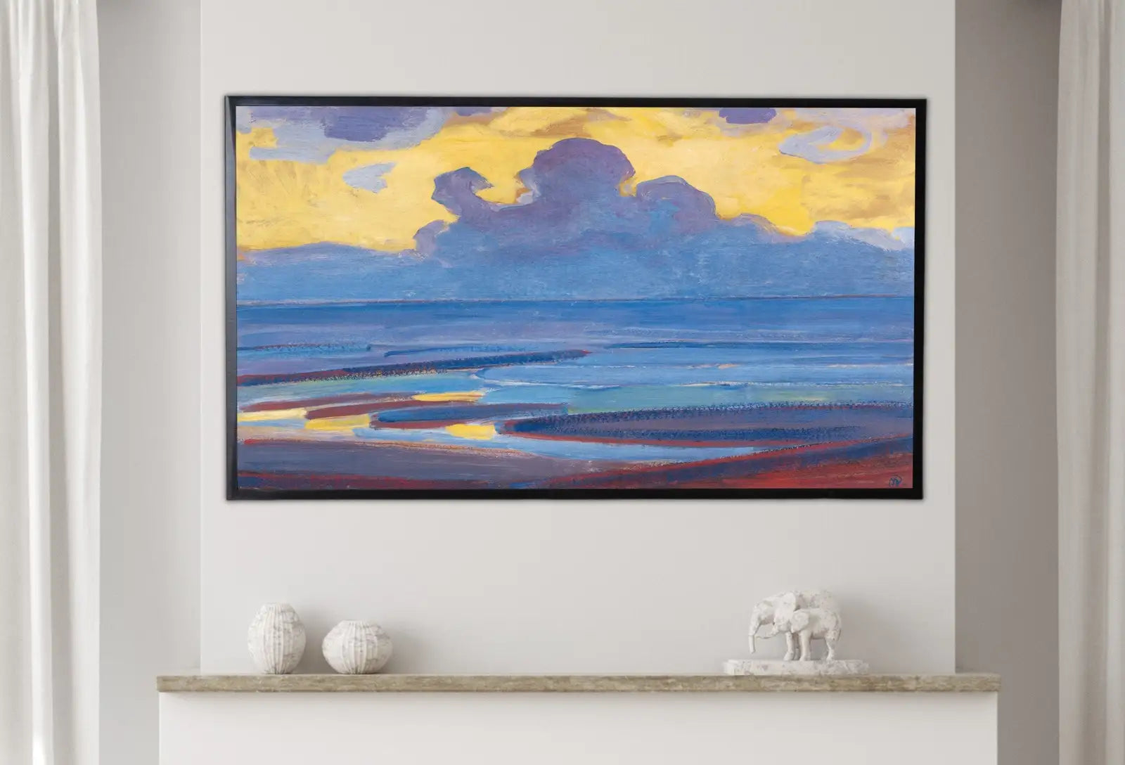 Included artwork preview showing first selection of artworks from Samsung Frame TV Art 4K Vintage Seascape Painting. Abstract Coastal Ocean Digital TV Art. Minimalist Beach Abstract Landscape for Frame TV.