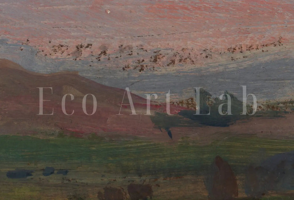 Detail view of artwork from Samsung Frame TV Art 4K Vintage Sky & Mountain Landscape Painting. Instant Download Clouds Painting. Wall Art for Frame TV. Vintage Wall Art. (variation 1)