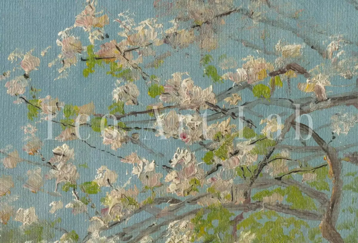 Samsung Frame TV Art 4K Vintage Spring Landscape Painting. Instant Download Almond Blossom Landscape Wall Art for Frame TV. Vintage Wall Art – Frame TV  Art