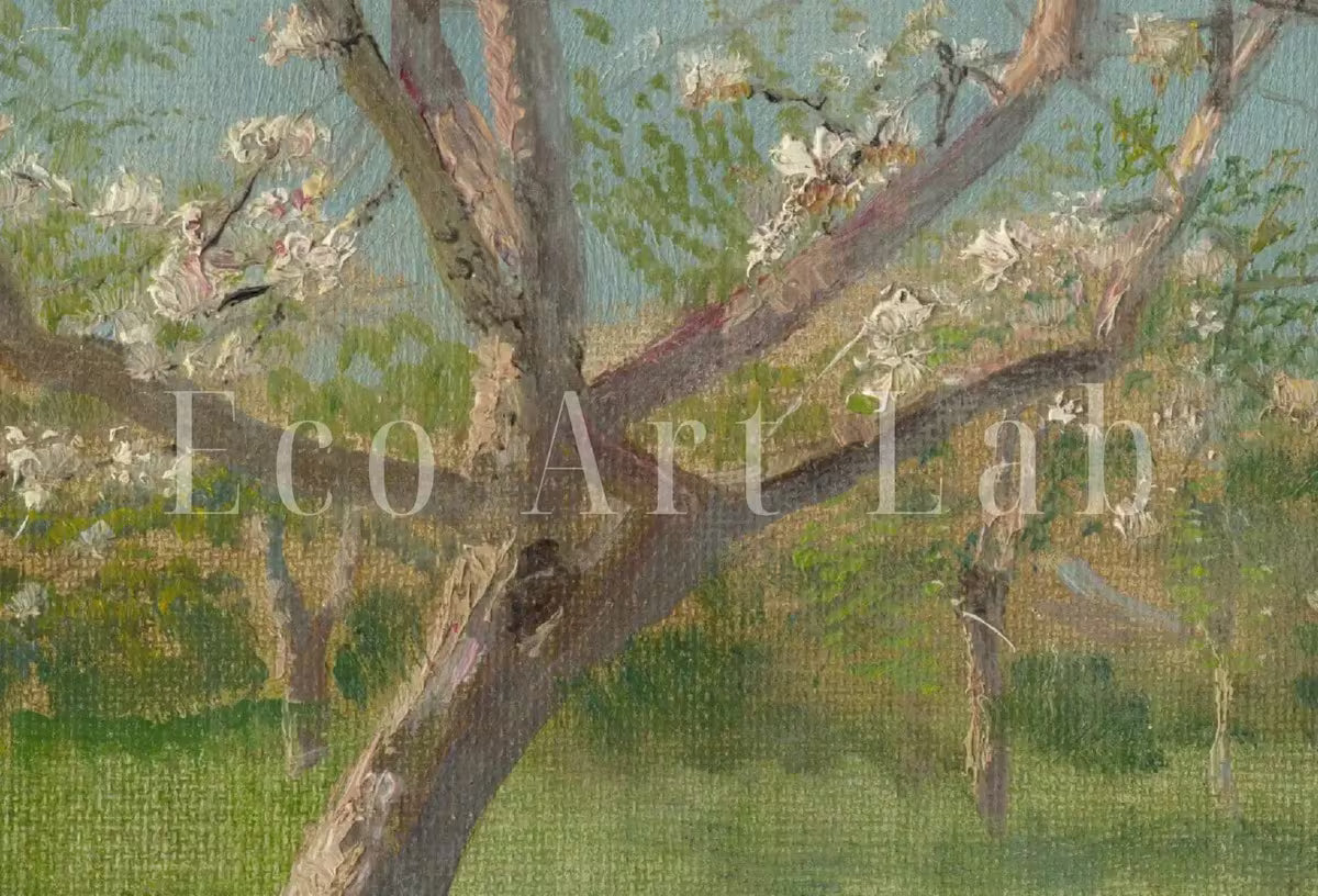 Samsung Frame TV Art 4K Vintage Spring Landscape Painting. Instant Download Almond Blossom Landscape Wall Art for Frame TV. Vintage Wall Art – Frame TV  Art