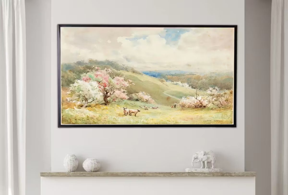 Samsung Frame TV Art 4K Vintage Spring Landscape Painting. Instant Download Colorful Spring Art for the Frame TV. Landscape Art for TV – Frame TV  Art