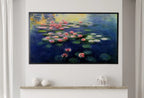 Detail view of artwork from Samsung Frame TV Art 4K Water Lilies Pond Colorful Monet Inspired Digital Art. Instant Download Landscape Art for Frame TV. Botanical Art. (variation 2)