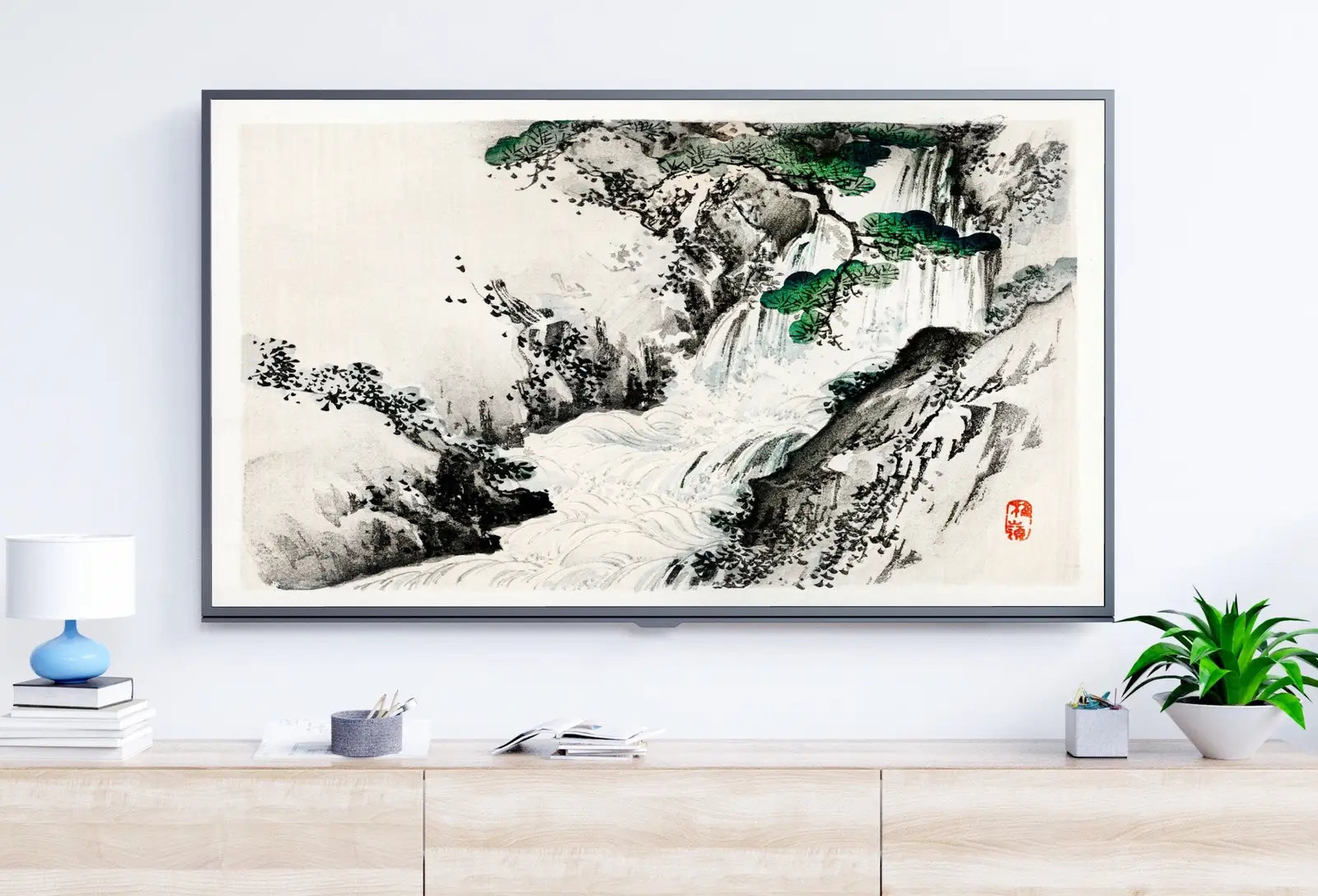 Included artwork preview showing first selection of artworks from Samsung Frame TV Art 4K Waterfall Vintage Japanese Wall Art. Instant Download Antique Japanese Art for the Frame TV. Vintage Wall Art.