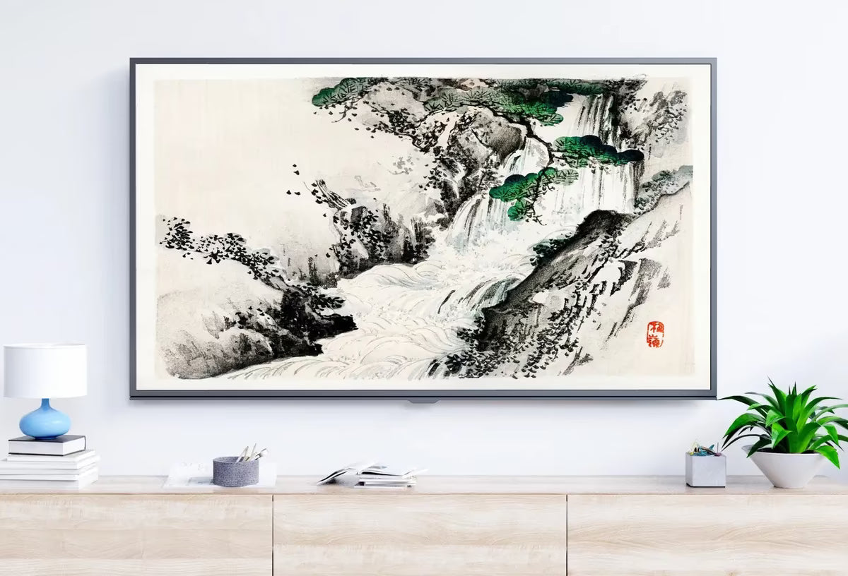 Samsung Frame TV Art 4K Waterfall Vintage Japanese Wall Art. Instant Download Antique Japanese Art for the Frame TV. Vintage Wall Art – Frame TV  Art