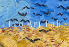 Included artwork preview showing first selection of artworks from Samsung Frame TV Art 4K Wheatfield with Crows Famous Painting by Vincent van Gogh. Instant Download van Gogh Landscape for the Frame TV.
