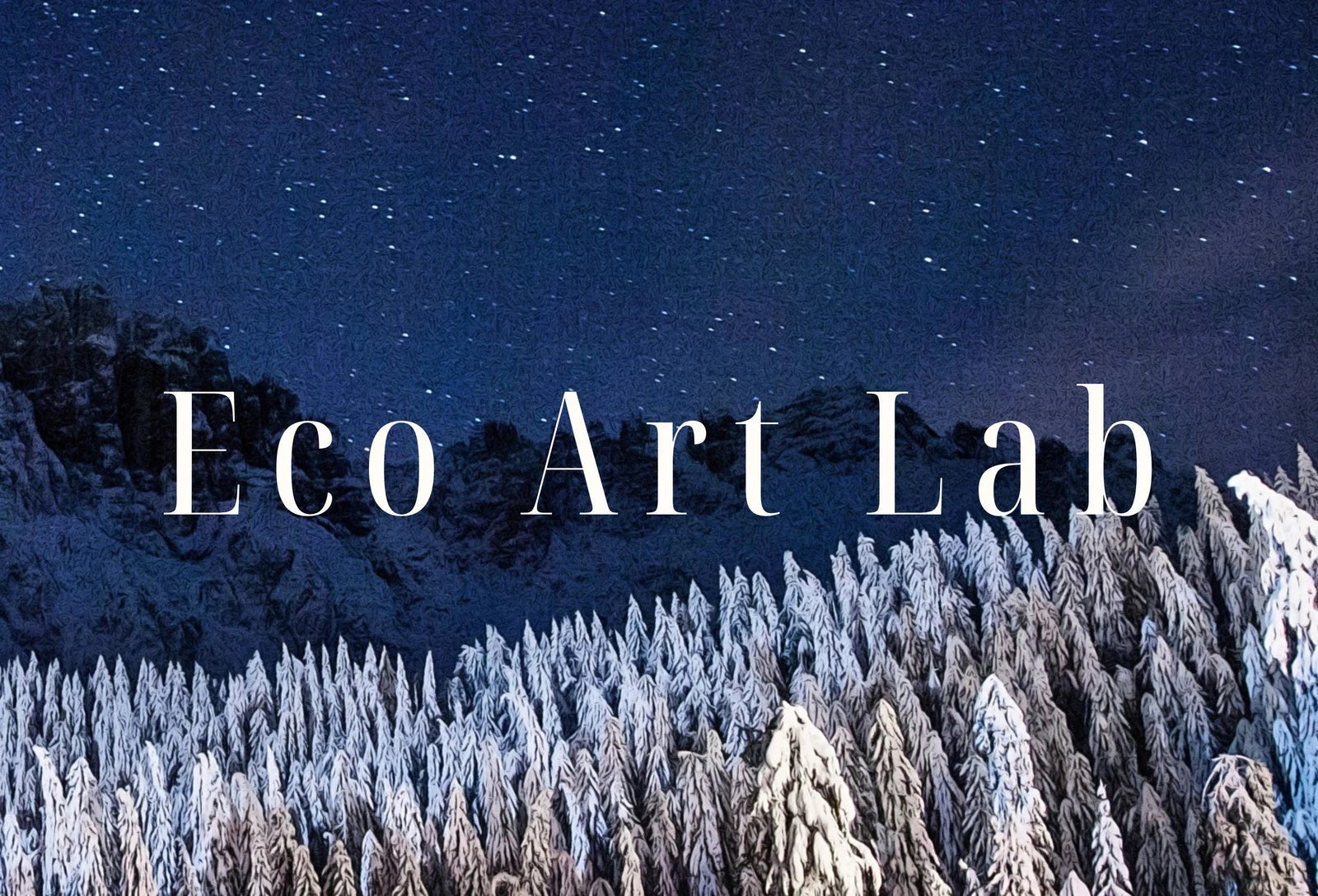 Detail view of artwork from Samsung Frame TV Art 4K Winter Cabin. Snowy Mountains at Night. Landscape Digital Painting. Instant Download Winter Art for Samsung Frame TV. (variation 1)