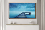 Samsung Frame TV Art 4K Wooden Pier with Starry Night Digital Painting. Lake Landscape Wall Decor. Instant Download Art for the Frame TV. – Frame TV  Art