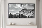 Detail view of artwork from Samsung Frame TV Art 4K Yosemite National Park Mountain Digital Painting. Instant Download Black and White Art for TV. Nature Wall Art. (variation 2)
