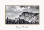Samsung Frame TV Art 4K Yosemite National Park Mountain Digital Painting. Instant Download Black and White Art for TV. Nature Wall Art – Frame TV  Art