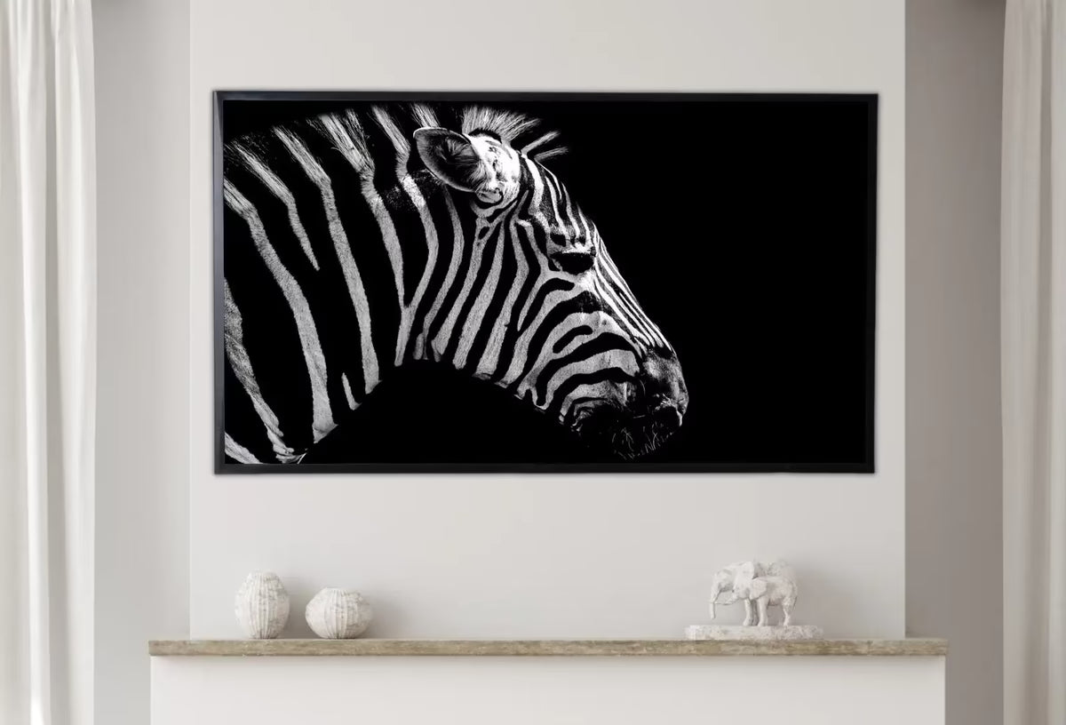 Samsung Frame TV Art 4K Zebra Black and White Digital Painting. Instant Download Zebra Art for the Samsung Frame TV. Art for TV, Zebra decor – Frame TV  Art