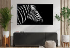Detail view of artwork from Samsung Frame TV Art 4K Zebra Black and White Digital Painting. Instant Download Zebra Art for the Samsung Frame TV. Art for TV, Zebra decor. (variation 2)