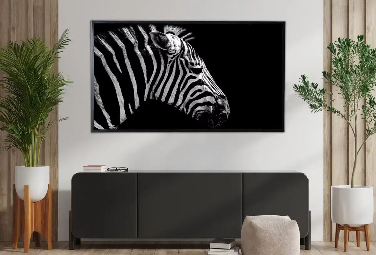 Samsung Frame TV Art 4K Zebra Black and White Digital Painting. Instant Download Zebra Art for the Samsung Frame TV. Art for TV, Zebra decor – Frame TV  Art