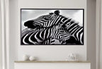 Samsung Frame TV Art 4K Zebra Love Black and White Digital Painting. Instant Download Zebra Art for the Samsung Frame TV. Art for TV – Frame TV  Art