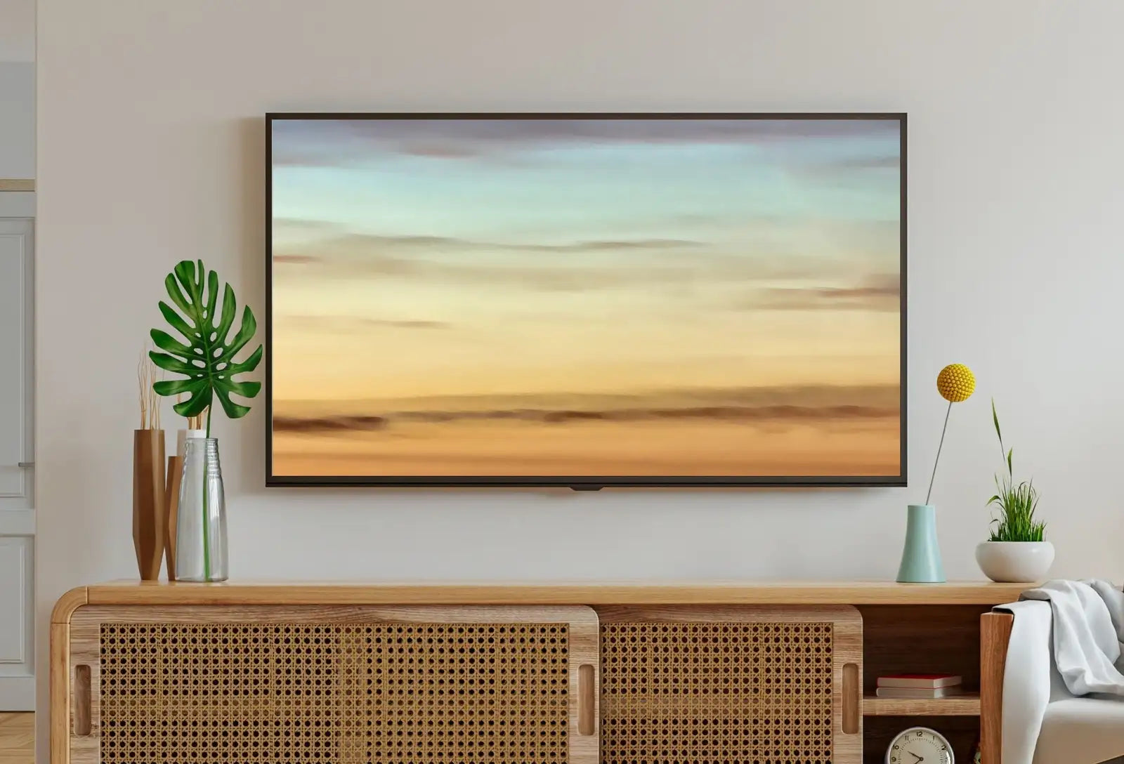 Included artwork preview showing first selection of artworks from Samsung Frame TV Art, Evening Colors Abstract, Samsung Art TV, Digital Download for Samsung Frame, Digital Download, Frame TV Art.