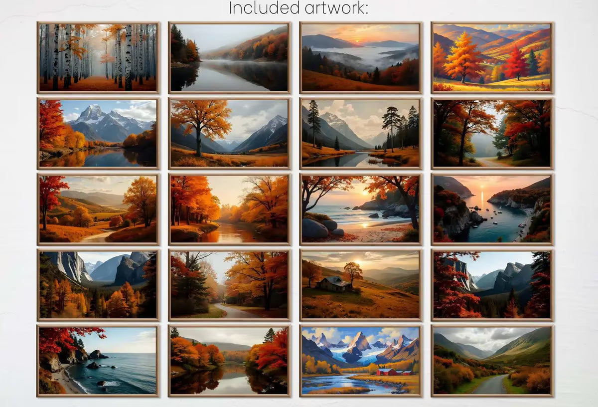 Samsung Frame TV Art Fall Artwork Collection | 40 Autumn Landscape s | Frame TV Art Set | Fall Autumn Wall Art Decor Set 1/3 – Frame TV Art Set