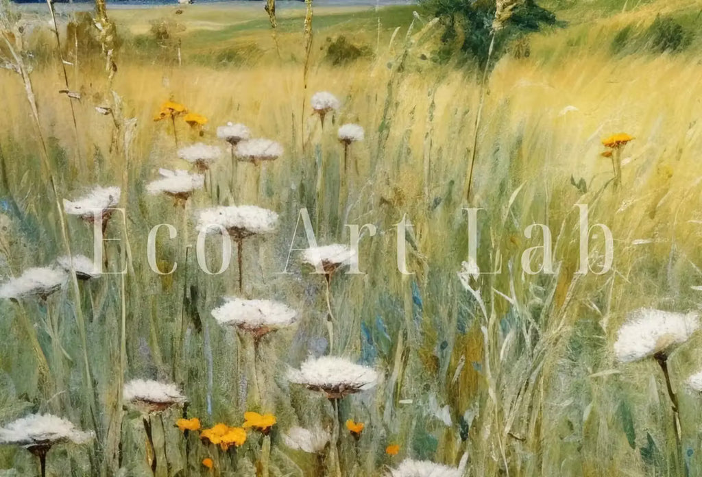 Samsung Frame TV Art | Wildflower Field | Meadow Landscape Painting | Vintage Art | Country Field Wall Art |  – Frame TV  Art