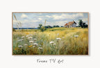 Samsung Frame TV Art | Wildflower Field | Meadow Landscape Painting | Vintage Art | Country Field Wall Art |  – Frame TV  Art