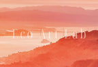 Detail view of artwork from San Francisco California Sunset Landscape Digital Painting. Colorful California Printable Art. Evening Mountains Landscape Wall Art.. (variation 2)