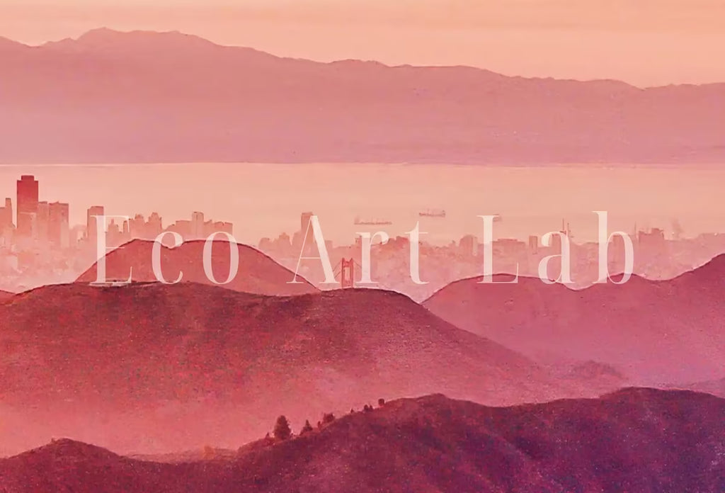 San Francisco California Sunset Landscape Digital Painting. Colorful California Printable Art. Evening Mountains Landscape Wall Art. – Printable Wall Art Set