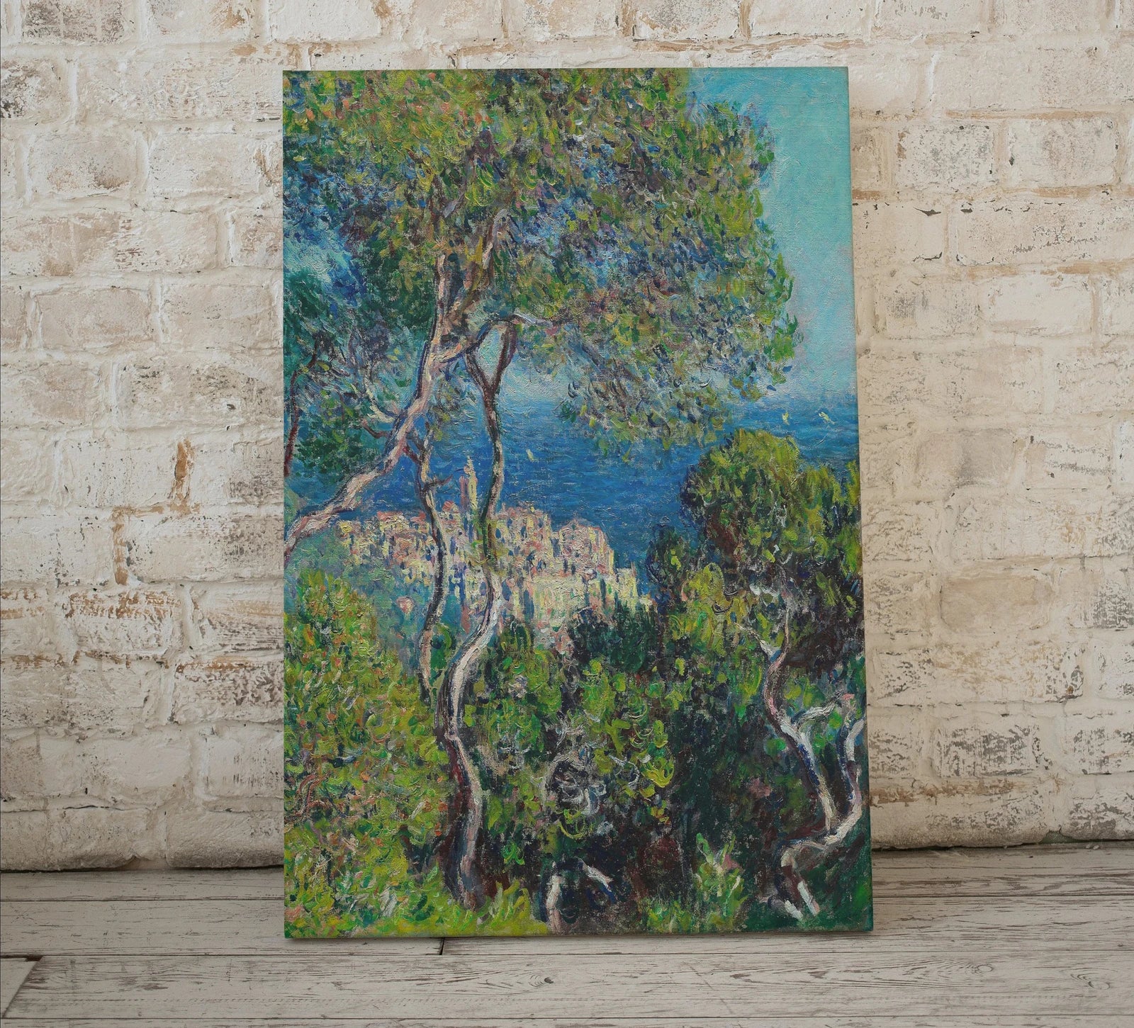 Vue de la mer et des arbres, peinture de Claude Monet. Art célèbre de Monet. Téléchargement instantané de décor vintage. Impression d’art de paysage de Monet. Décor vintage