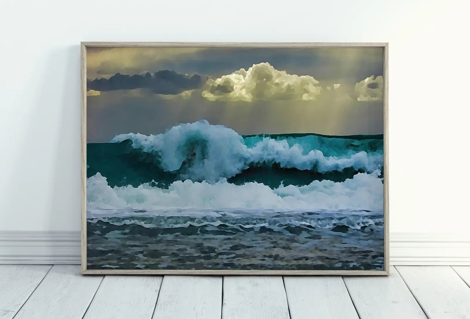 Included artwork preview showing first selection of artworks from Sea Waves Printable Wall Art. Ocean Wave Print Instant Download Ocean Wall Art. Coastal Wall Art Print Nautical Decor Ocean Digital Painting.
