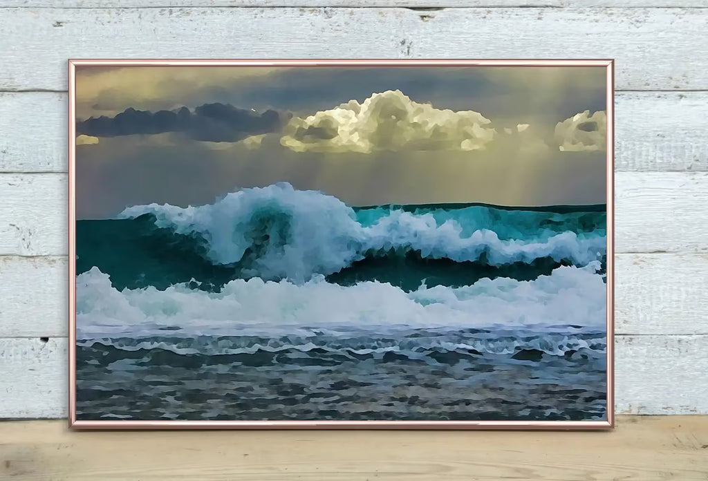 Sea Waves Printable Wall Art. Ocean Wave Print Instant Download Ocean Wall Art. Coastal Wall Art Print Nautical Decor Ocean Digital Painting – Printable Wall Art