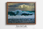 Framed view of Sea Waves Printable Wall Art. Ocean Wave Print Instant Download Ocean Wall Art. Coastal Wall Art Print Nautical Decor Ocean Digital Painting – printable wall art digital download.