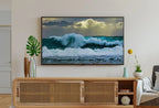 Detail view of artwork from Sea Waves Samsung Frame TV Art. Ocean Wave Wall Art, Digital Download for Samsung Frame. Downloadable Samsung Art TV. (variation 5)