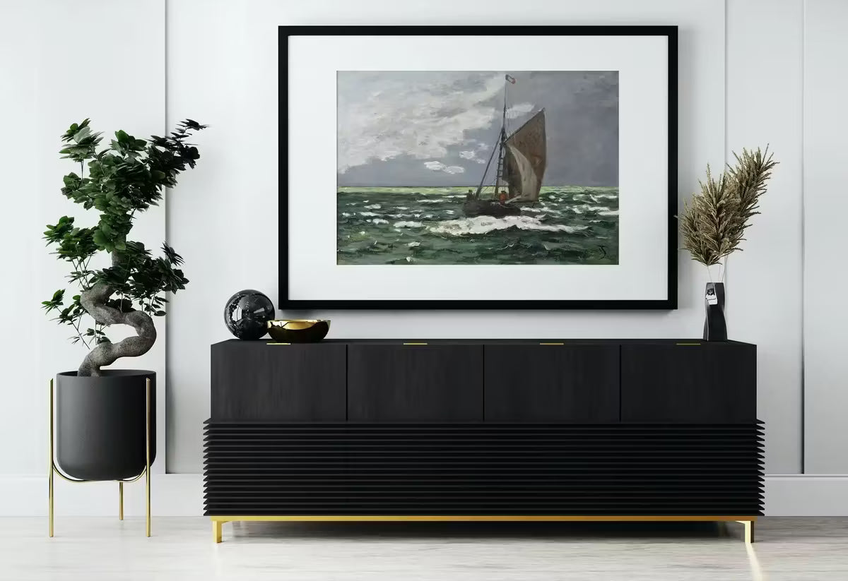 Seascape Famous Claude Monet Painting. Monet Print Nautical Wall Decor, Boat Art. Vintage Ocean Landscape Painting Sailboat Print – Printable Wall Art