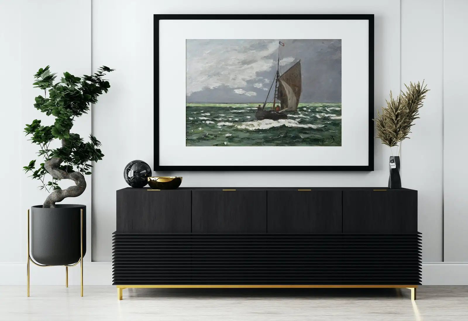 Second included artwork preview from Seascape Famous Claude Monet Painting. Monet Print Nautical Wall Decor, Boat Art. Vintage Ocean Landscape Painting Sailboat Print featuring various scenes.