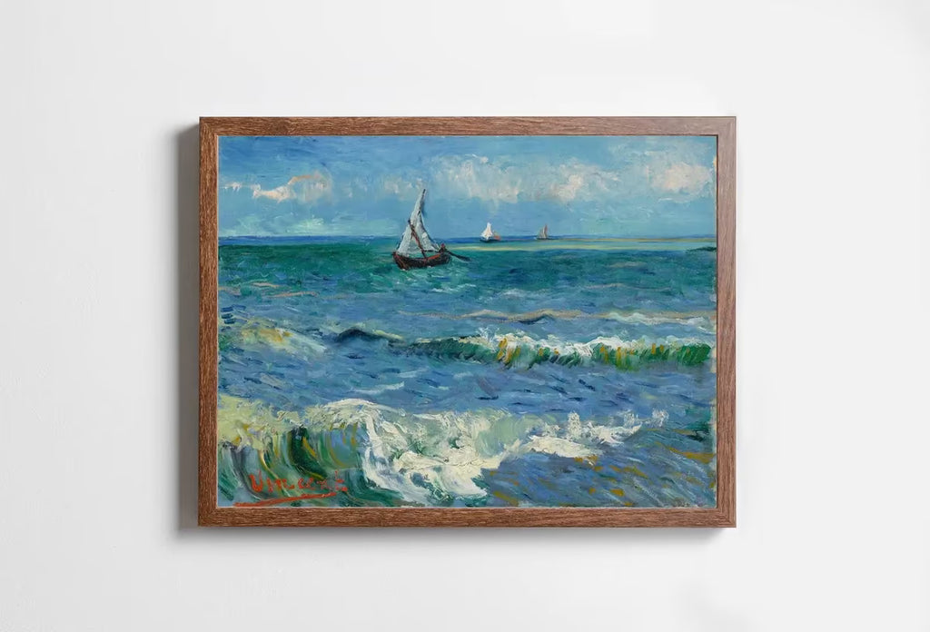 Seascape with Boats. Vincent van Gogh Printable Famous Art Print. Instant Download van Gogh Print. Vintage Nautical Painting. Fine Art Print – Printable Wall Art