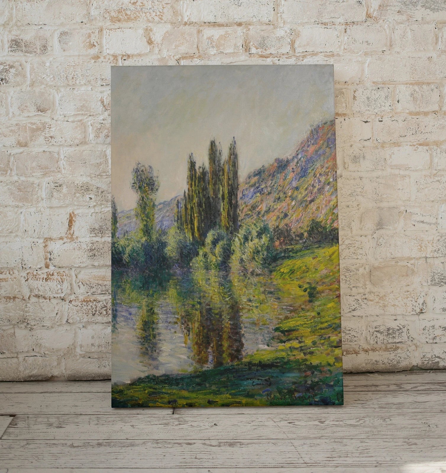 La Seine à Vétheuil - Peinture célèbre de Claude Monet. Téléchargement instantané pour la décoration murale vintage. Impression murale de paysage Monet. Décoration vintage.