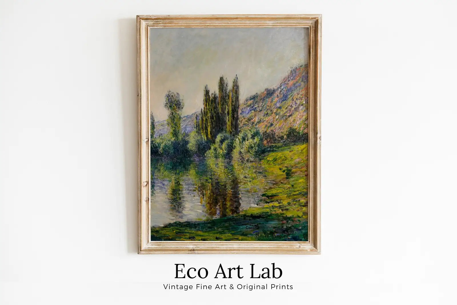 La Seine à Vétheuil - Peinture célèbre de Claude Monet. Téléchargement instantané pour la décoration murale vintage. Impression murale de paysage Monet. Décoration vintage.