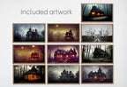 Ensemble de 10 œuvres d’art Samsung Frame TV 4K pour Halloween - Maisons hantées effrayantes dans des forêts sombres. Art d’horreur. Téléchargement instantané pour Frame TV.
