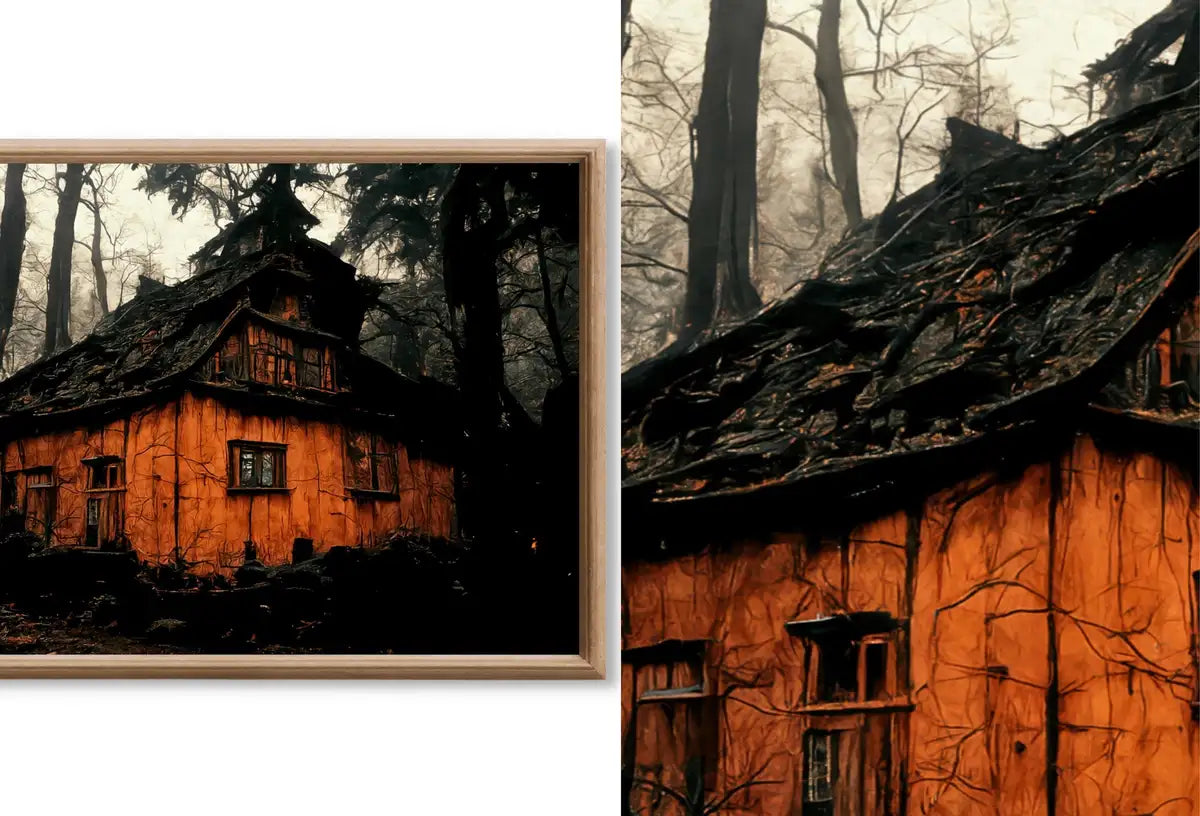 Ensemble de 10 œuvres d’art Samsung Frame TV 4K pour Halloween - Maisons hantées effrayantes dans des forêts sombres. Art d’horreur. Téléchargement instantané pour Frame TV.