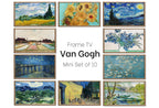 Set of 10 Samsung Frame TV 4K Art. Ultimate Van Gogh Famous Paintings Collection. Vincent Van Gogh Art Set. Instant Download Frame TV Art displayed on Samsung Frame TV on a living room wall.