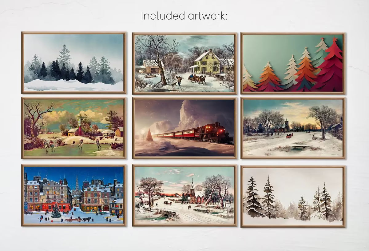 Set of 15 Samsung Frame TV 4K Art. Christmas Landscapes Winter Art Digital Collection. Holiday Decor Art Set. Instant Download Frame TV Art – Frame TV Art Set