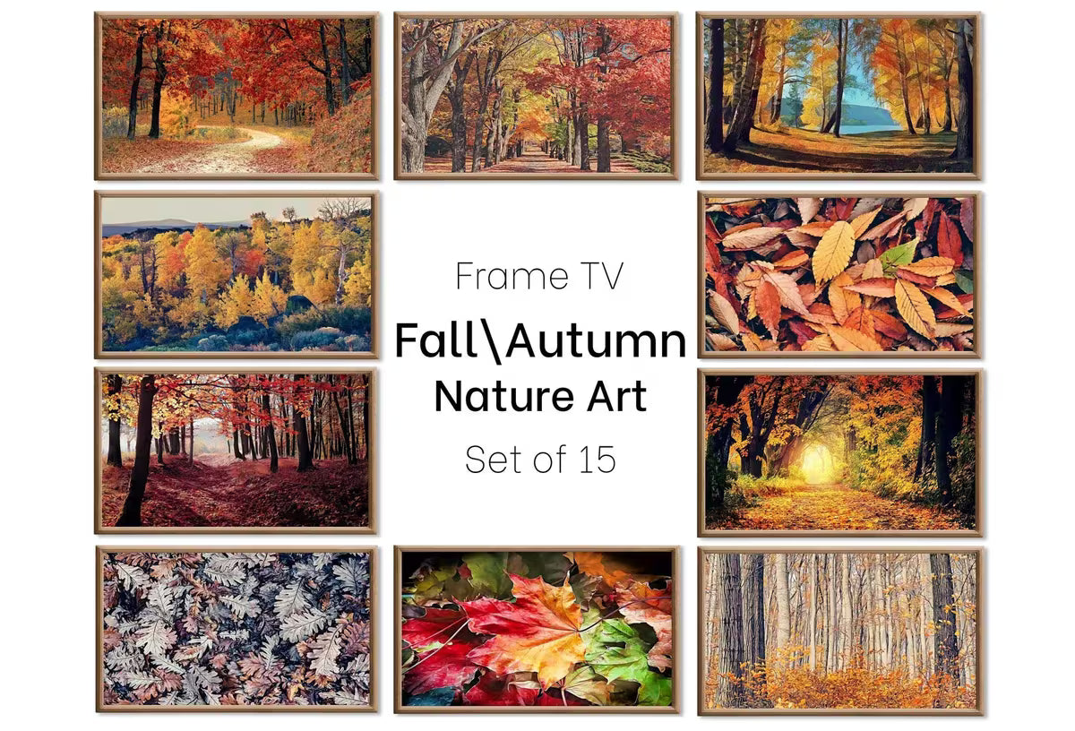 Set of 15 Samsung Frame TV 4K Art. Fall Wall Art Nature Digital Collection. Autumn Decor TV Art Set. Instant Download Frame TV Art. – Frame TV Art Set