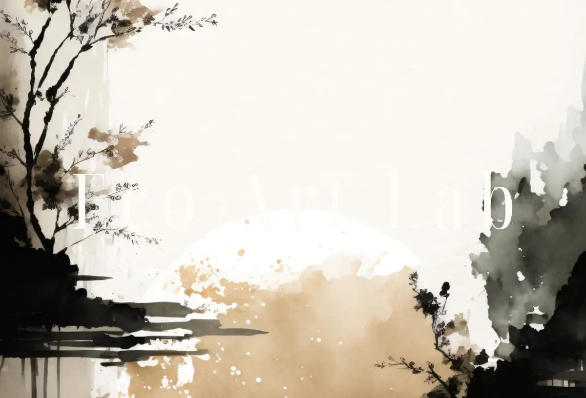 Set of 2 Modern Minimalist Abstract Printable Wall Art. Black & Beige Wabi Sabi Abstract Prints, Zen Gallery Wall, Neutral Japandi Wall Art – Printable Wall Art Set (Digital Download) – Digital Download