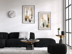 Ensemble de 2 arts abstraits modernes neutres pour Frame TV. Impressions abstraites minimalistes noires et beiges. Galerie murale neutre, décoration murale Japandi