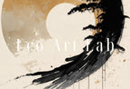 Ensemble de 2 tableaux abstraits modernes et neutres. Impressions abstraites wabi sabi en noir et beige, galerie murale minimaliste Zen, art mural Japandi