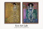 Detail view of artwork from Set of 2 Prints Gustav Klimt Famous Portraits of Adele. Instant Download. Woman Paintings Gustav Klimt Prints. 2 Piece Vintage Fine Art. (variation 1)