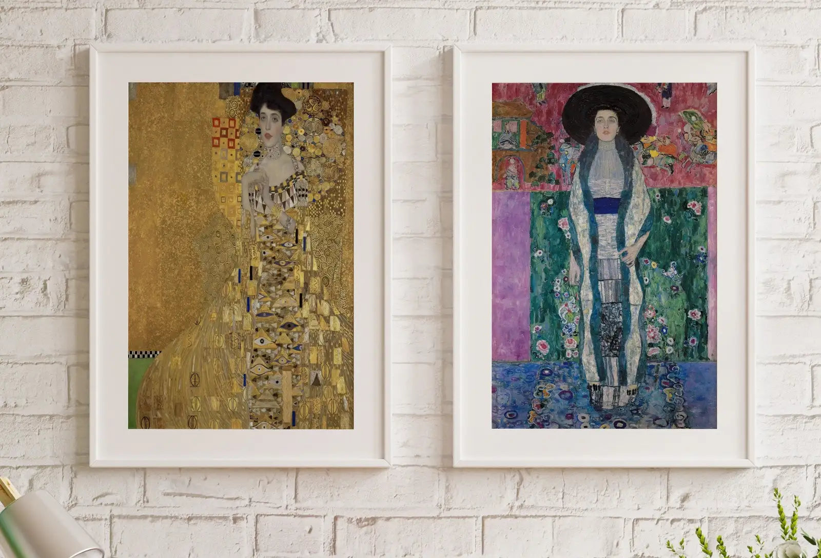Ensemble de 2 impressions de portraits célèbres d’Adele par Gustav Klimt. Téléchargement instantané. Peintures de femmes, impressions de Gustav Klimt. 2 pièces d’art raffiné vintage
