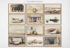 Included artwork preview showing first selection of artworks from Set of 25 Samsung Frame TV 4K Art. Ancient Egyptian Famous Paintings Collection. Vintage Egyptian Art Set. Instant Download Frame TV Art.