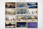 Collection de 25 tableaux 4K pour Frame TV - Paysages de Noël et d’hiver : Décoration de fêtes en art numérique. Ensemble téléchargeable pour Frame TV.