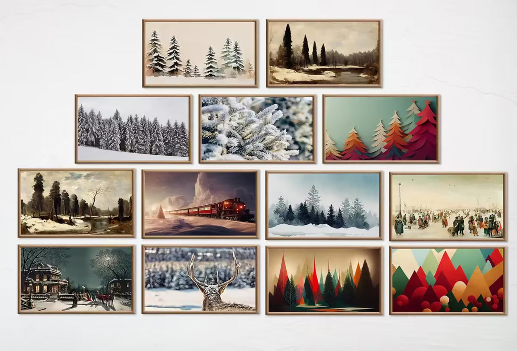Set of 25 Samsung Frame TV 4K Art. Christmas & Winter Landscapes Digital Art Collection. Holiday Decor Art Set Instant Download Frame TV Art – Frame TV Art Set
