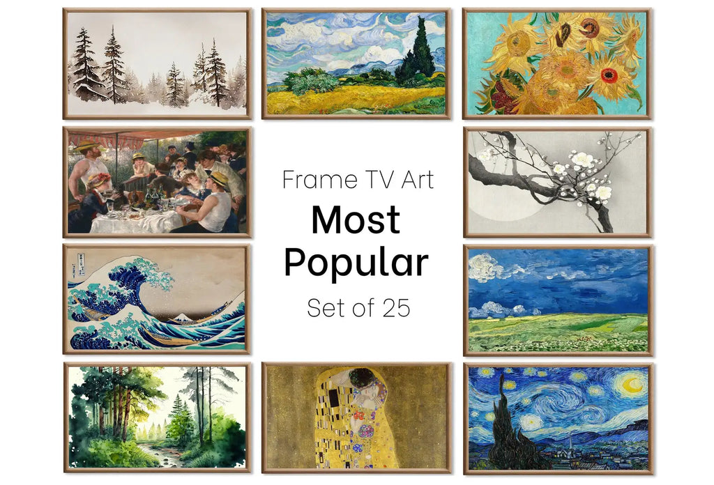 Ensemble de 25 œuvres d’art 4K pour Samsung Frame TV. Collection Ultime des peintures et arts numériques les plus populaires. Ensemble d’art pour TV. Téléchargement instantané, art pour Frame TV.