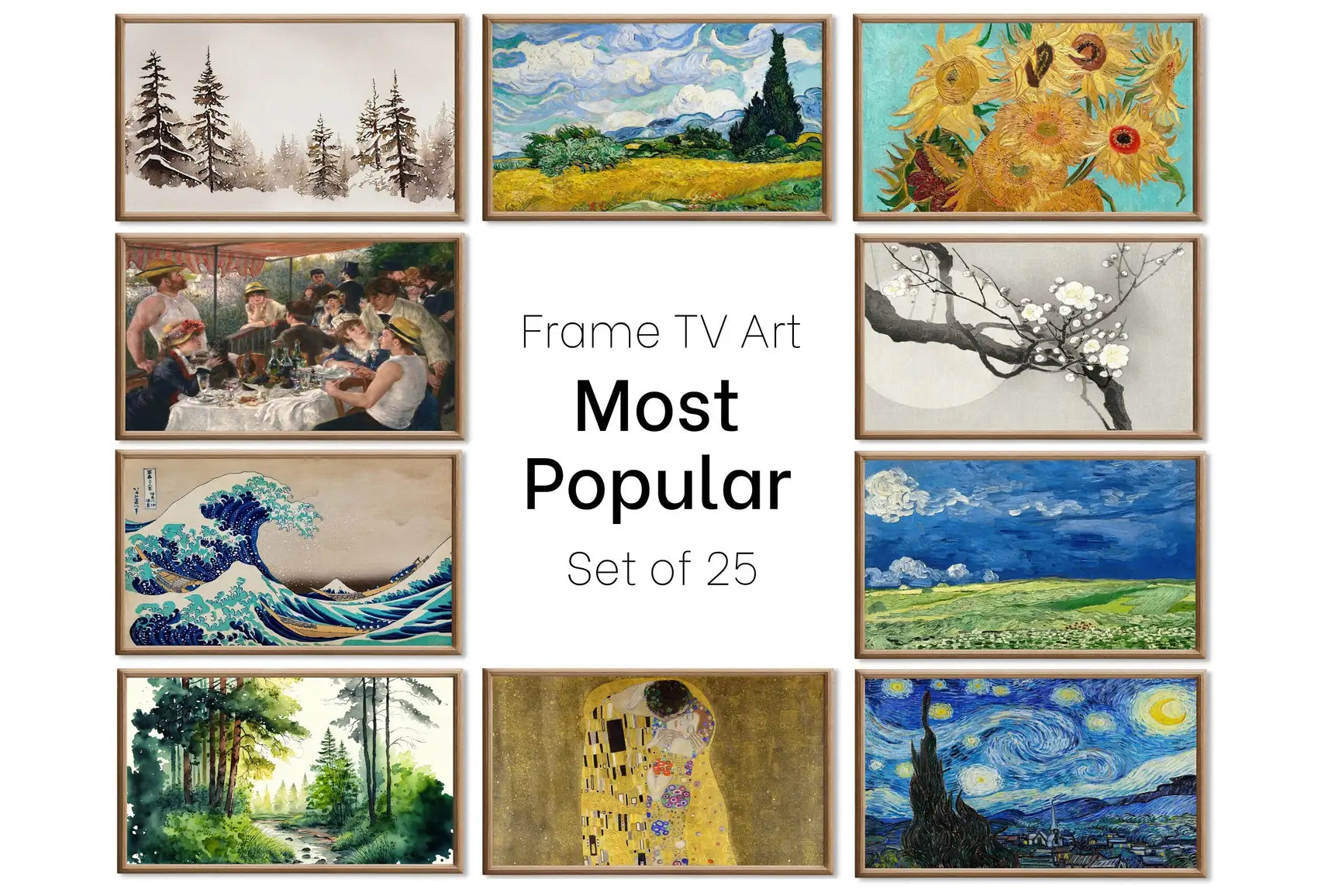 Ensemble de 25 œuvres d’art 4K pour Samsung Frame TV. Collection Ultime des peintures et arts numériques les plus populaires. Ensemble d’art pour TV. Téléchargement instantané, art pour Frame TV.
