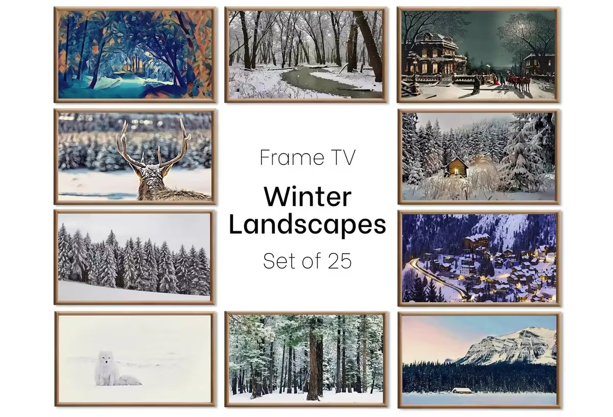Set of 25 Samsung Frame TV 4K Art. Winter Wall Art Nature Digital Collection. Winter Snow Decor TV Art Set. Instant Download Frame TV Art. – Frame TV Art Set