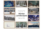 Set of 25 Samsung Frame TV 4K Art. Winter Wall Art Nature Digital Collection. Winter Snow Decor TV Art Set. Instant Download Frame TV Art. displayed on Samsung Frame TV on a living room wall.